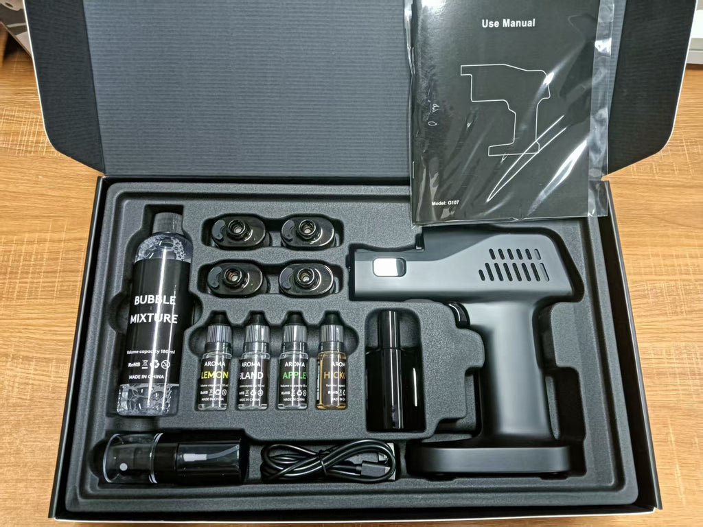 Aromatic Smoke Bubble Tool with Flavored Oils & Solution Included